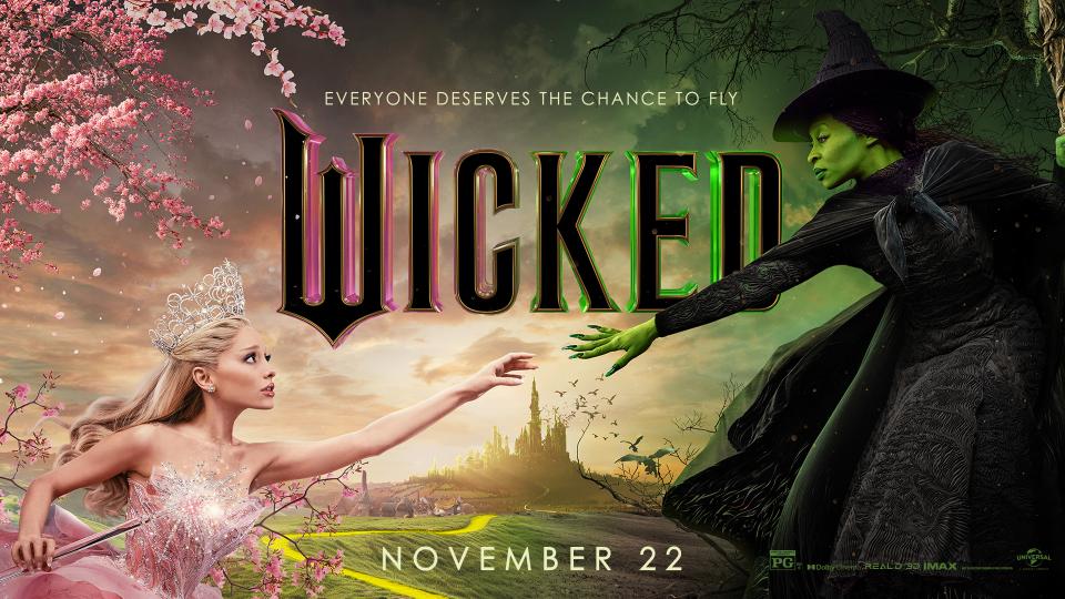 Wicked. Movie poster. Universal Pictures, 2024. https://cdn2.nbcuni.com/NBCUniversal/styles/newsroom_stories_16_9_image_style/s3/2024-11/WKD_TVSlide_1920x1080pxH_Reach_8.jpg?VersionId=oZ2_V7nGiB8s1LNXgKNOMBkGktfvzSzy&h=d1cb525d&itok=SIZUx0XE