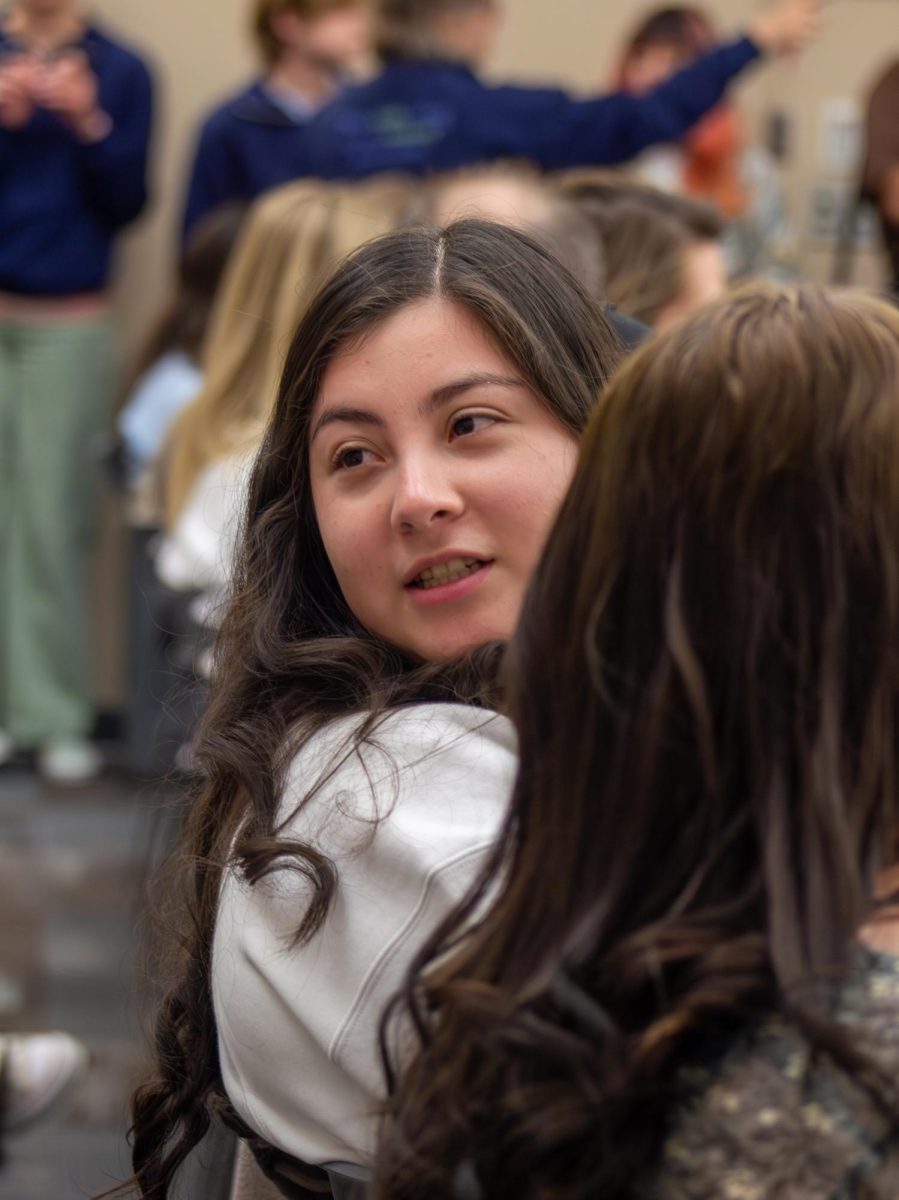 After receiving her 2nd place award for indepth coverage, senior Amy Rodriguez Rosa talks with another member of the group. Rodriguez Rosa shares her cherished moment. “My favorite memory is playing banana with Cass,” Rodriguez Rosa.