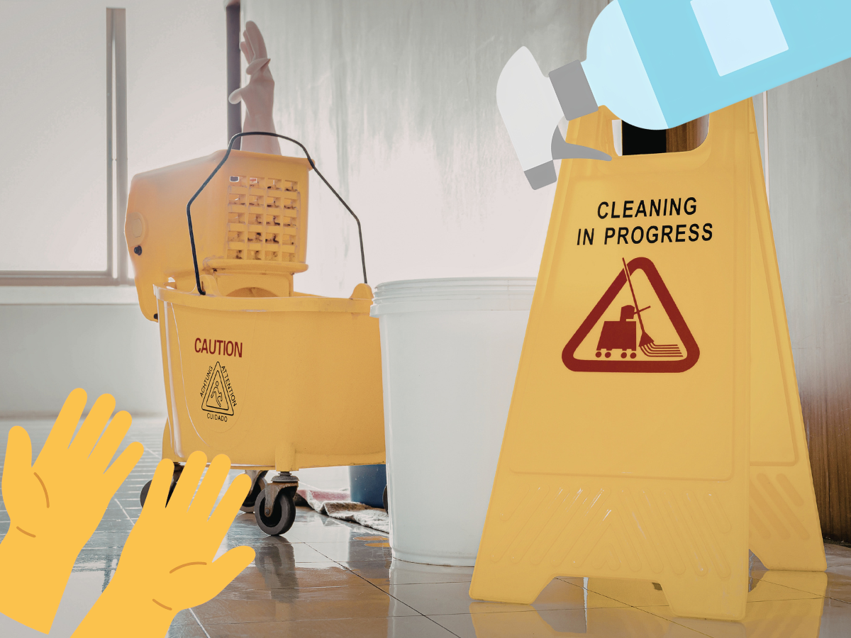 Graphic created using Canva for Education by Briar Uhing for the feature article “The Unseen Backbone of School Safety,” which examines how custodial staff maintain a clean and safe school environment.